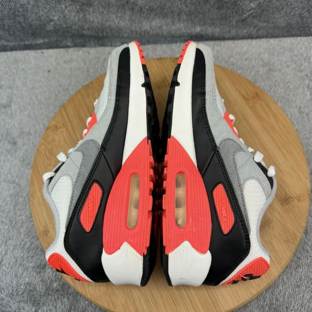 Nike Air Max 90 Shoes Boys Size 6.5Y White Gray Black Casual Sneakers DC8334-100